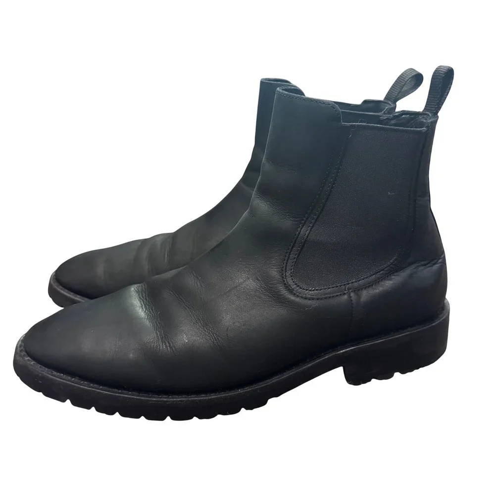 Thursday Boot Co Everyday Chelsea Boots Black Leather Vibram Lug Sole Men's 12.5
